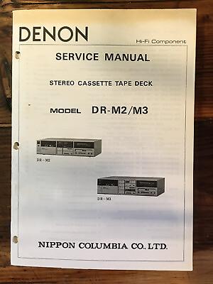 #ad Denon DR M2 DR M3 Cassette Service Manual *Original* $19.97