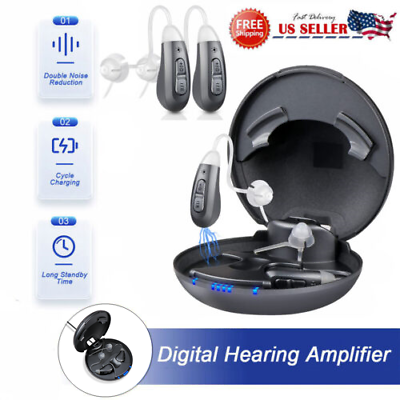 #ad New Rechargeable Hearing Aids Noise Reduction BTE Digital Hearing Amplifier $70.99
