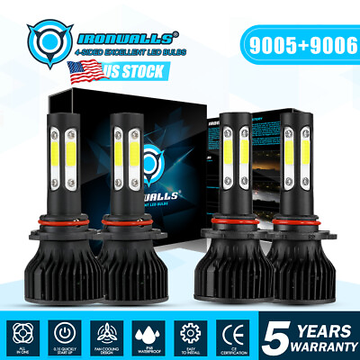 #ad Combo 90059006 6000K 720000LM 4 Side LED Headlight Kits Highamp;Low Lamp Bulb $38.99