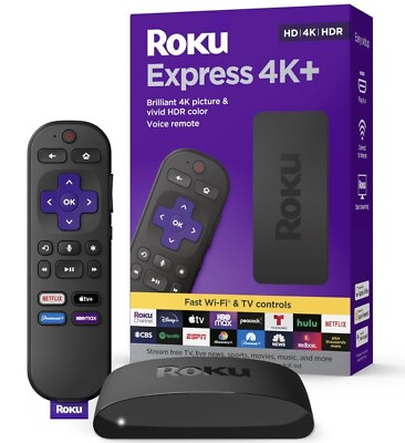 #ad Roku Express 4K Player HD Roku Voice Remote amp; TV Controls Wireless NEW $28.99