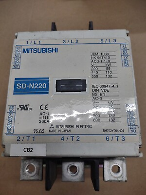 #ad Mitsubishi SD N220 260A DC Operated Magnetic Contactor $300.00