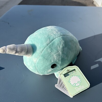 #ad Bellzi Teal Narwhal Stuffed Plush Animal Adorable Soft Whale PL100 $12.00