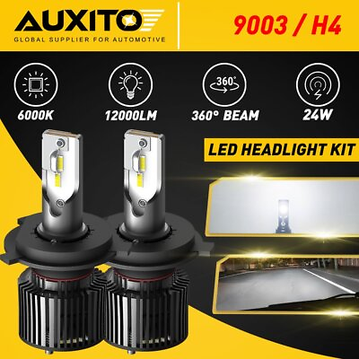 #ad AUXITO H4 9003 LED Headlight Bulbs Hi Low Beam Conversion Kit 6000K White Canbus $23.74