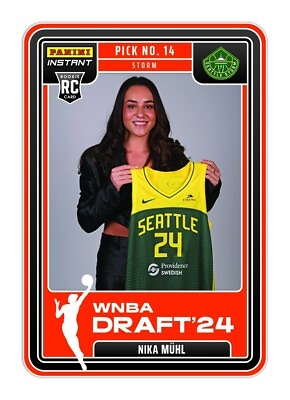 #ad 23 24 Panini Instant WNBA DRAFT NIGHT #8 NIKA MUHL SEATTLE STORM RC PRESALE $7.98