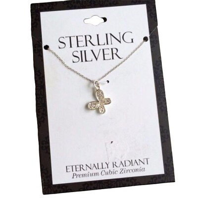 #ad New Eternally Radiant Sterling Silver CZ Necklace $24.95