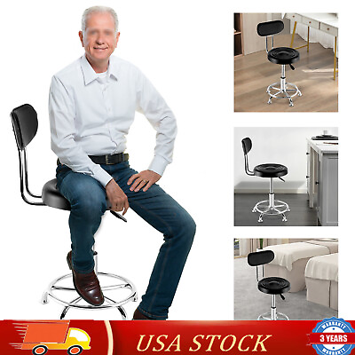 #ad Black Garage WorkShop Stool Bench Mechanics Swivel Chair Height Adjustable Seat $58.90