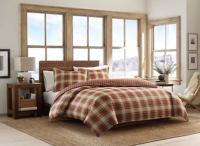 #ad Bedding With Matching Shams Breathable Home Decor Edgewood Red Queen NEW $74.24
