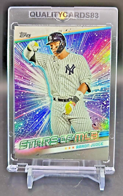#ad AARON JUDGE RAINBOW HOLO FOIL TOPPS INSERT CARD WITH CASE MLB NEW YORK YANKEES $12.74
