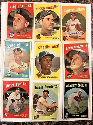 #ad 1959 Baseball Lower to Mid Grade Lot Of 43 Minor stars And More $100.00