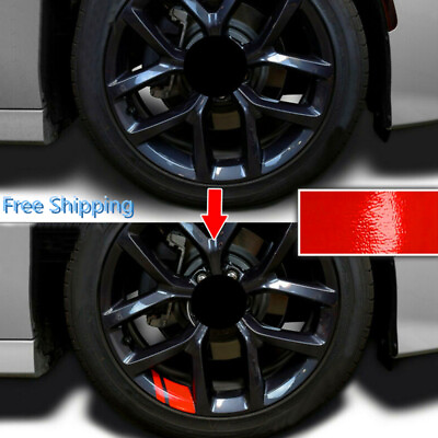 #ad New 6PCS Red Reflective Car Wheel Rim Vinyl Decal Sticker Accessories 16quot; 21quot; $7.89