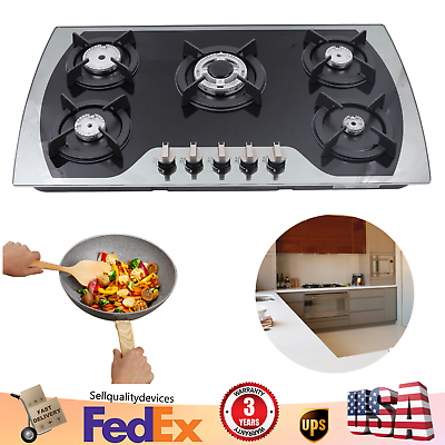 USA 5 Burners Gas Stove 35.4quot; Built In Gas Cooktop Natural Gas Propane Stainless $177.65