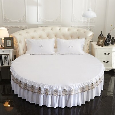#ad Luxury Bedroom Home Textiles Round Bed Sheet Bedspread Ring Bed Sheet Skirt $398.70