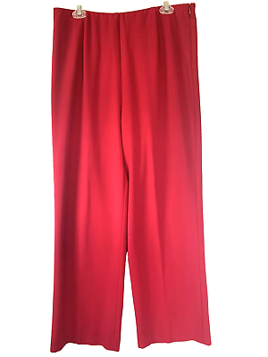 #ad VTG Bob Mackie Wearable Art Red Wide Leg Pants Large Casual Side Zip $8.99