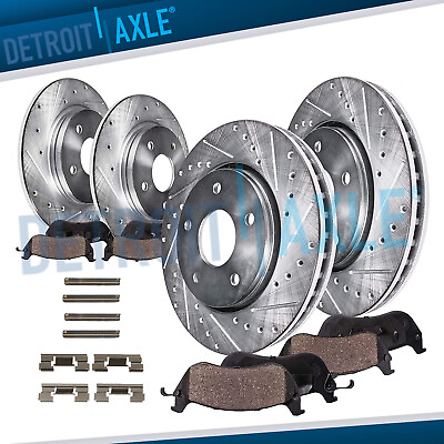 #ad Front Rear Drilled Rotors Brake Pads for 2005 2010 Jeep Grand Cherokee Commander $225.85