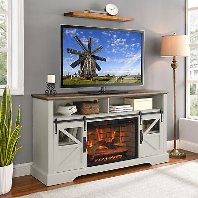 #ad 60quot; 1500W Electric Fireplace TV Stand w Remote Console for Up to 70quot; TVs $395.19