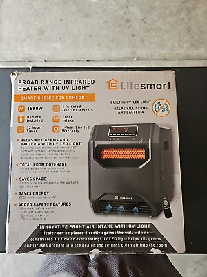 #ad Lifesmart 6 Element Infrared Quartz Heater with UV Light With Remote 3 Mode $60.00