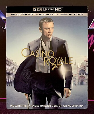 #ad CASINO ROYALE 4K Ultra HD Blu ray Digital Rare OOP Slipcover 007 Bond $40.00