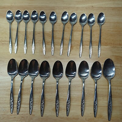 #ad Superior Stainless USA Flatware Radiant Rose 20 Spoons Soup Ice Tea Serving $14.99