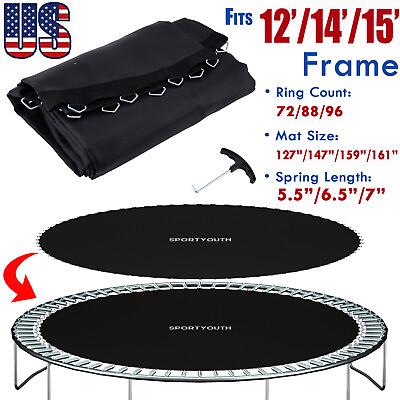 #ad Replacement Trampoline Mat Fit 12ft 14ft 15ft Frame 72 88 96 Rings w Spring Tool $56.72