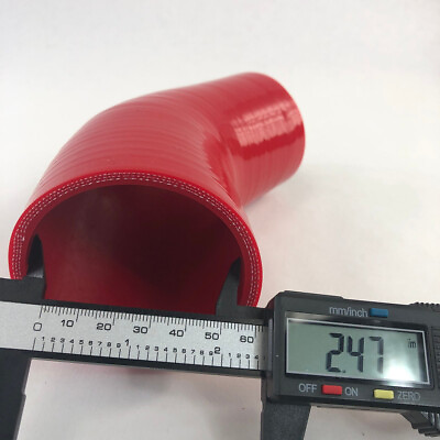 2.5quot; to 2quot; I.D. Silicone Coupler 45 Degree Angled Elbow Hose Universal Red $12.88