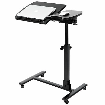 #ad Laptop Desk Angle Height Adjustable Rolling Cart Over Bed Hospital Table Stand $41.58