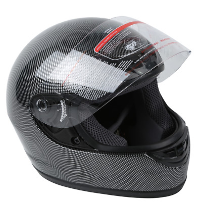 #ad #ad DOT Motorcycle Black Carbon Fiber Flip Up Full Face Street Helmet S M L XL $36.00