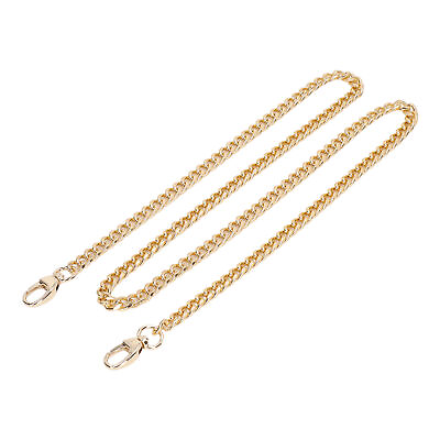 #ad 8Pcs 1m Aluminum Curb Chain Twisted Links Oval Buckle Bags Chain DIY Gold YEK $15.75