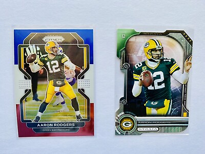 #ad AARON RODGERS 2021 PRIZM Red White Blue PRIZM 2014 Strata DIECUT Packers $10.00