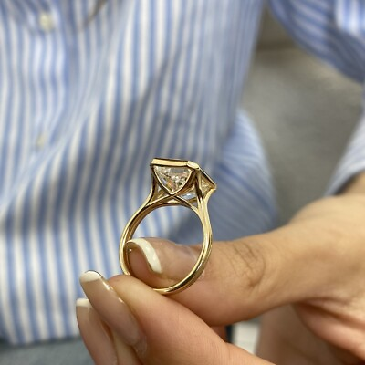 #ad Radiant Diamond Ring IGI Certified F VS1 Bezel 6 Ct Lab created 14K Yellow Gold $9519.99