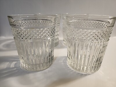 #ad 4 Libbey Radiant Double Old Fashioned 12oz Rocks Tumbler Glasses 4 1 8quot; MCM $32.00