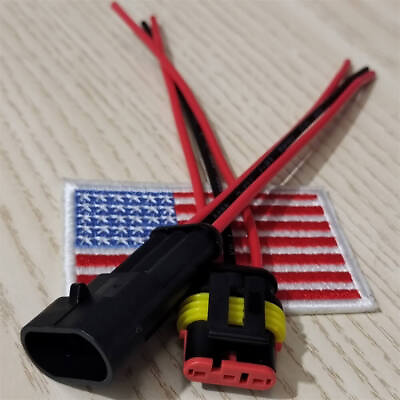 #ad 1 15 Sets Waterproof 3 Pin Wire Connector Male Female 18AWG Plug Car Truck Boat $17.99