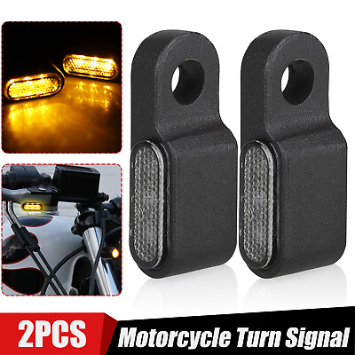 #ad 2X Mini Motorcycle LED Turn Signals Blinker Light Indicator Amber Lamp Universal $11.48