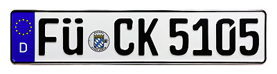 #ad FÜ CK Fürth Front German License Plate $34.99