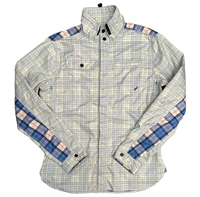 #ad Lululemon Blue Plaid Men’s Windbreaker Reversible Jacket Shirt Reflective Large $50.00