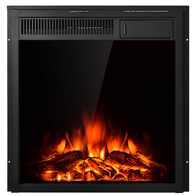 #ad #ad 22.5quot; Electric Fireplace Insert Freestanding amp; Recessed Heater Log Flame Remote $159.99