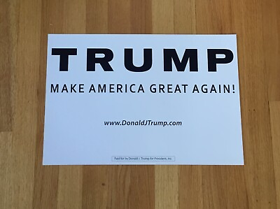 #ad Donald Trump Official 2016 President Campaign Sign Placard MAGA White 2020 $15.00