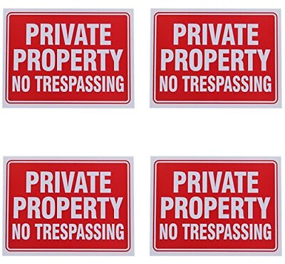 #ad 8 Pack Private Property no Trespassing Sign 9 x 12 Inch $11.99