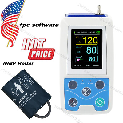 #ad FDA CONTEC ABPM50 Ambulatory Digital NIBP Holter Upper Arm 24h Recorder PC SW $149.00