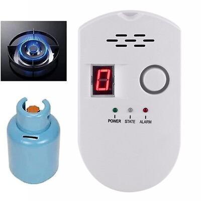 #ad US Plug In Digital Natural Gas Detector Propane Combustible Gas Leak Alarm B8B8 $17.99