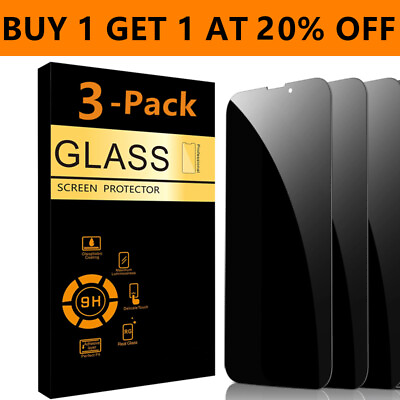#ad 3 Pack for iPhone 15 14 13 12 Pro Max X Privacy Tempered Glass Screen Protector $8.45