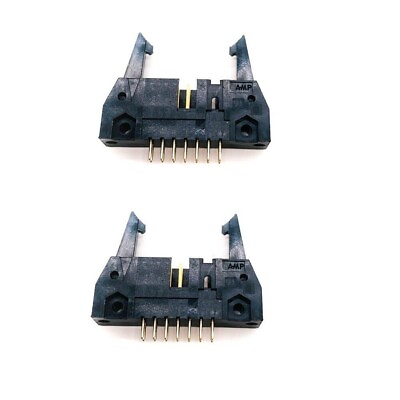#ad 2 pcs AMP Shrouded Rectangular Connector Header 7 Pin Board to Board $8.69