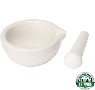 #ad Mortar And Pestle Set Classic Marble Natural Stone White Pestal To Grind Food US $10.88