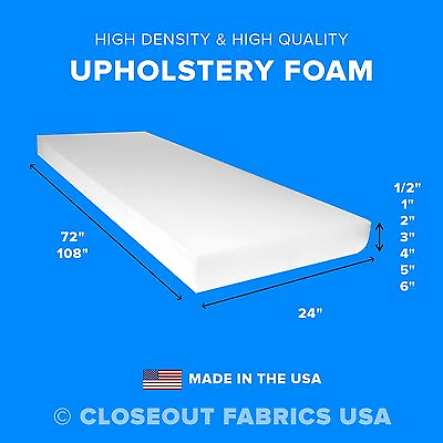 High Density Upholstery Foam Seat Cushion Replacement Sheets $34.95