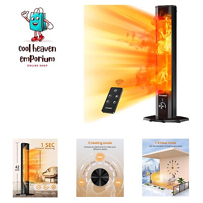 #ad Outdoor Electric Patio Heater 42in Infrared Heater with Remote 9 Heat Level... $153.99
