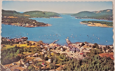 #ad Aerial View Somes Sound Mount Desert Island Maine Vintage Postcard Unposted $9.99