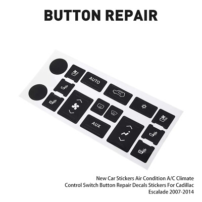 #ad For Escalade Cadillac Radio Navigationamp;A C Control Button Decals RePair Sticker $9.02