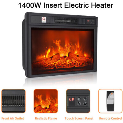 #ad 23quot; Fireplace Electric Embedded Insert Heater with Log Burn Flame Effect 1400W $128.50