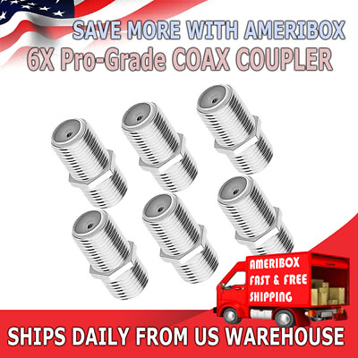 #ad 6 Pack F Type Coax Coaxial Cable Coupler Female Jack Adapter Connector M380 $3.49