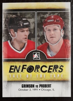 #ad 2011 2012 ITG Enforcers Grimson vs Probert Tale Of The Tape #51 Hockey Card $3.22