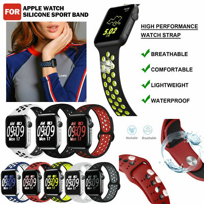 #ad 38 44mm Silicone Sports iWatch Band Strap for Apple Watch Series SE 7 6 5 4 3 2 $4.89